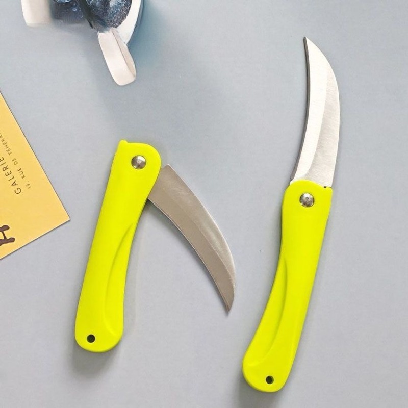 Pocket Knife Ceramic - Cuchillo para frutas curvo plegable, cortador